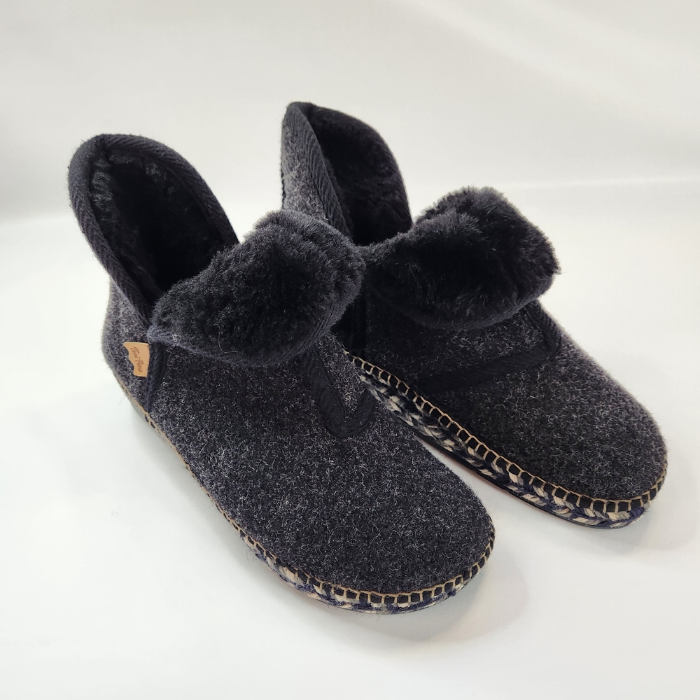 TONI PONS Boots Women 36 US 6 Gray Wool Espadrille Booties Slipper Slip On Spain